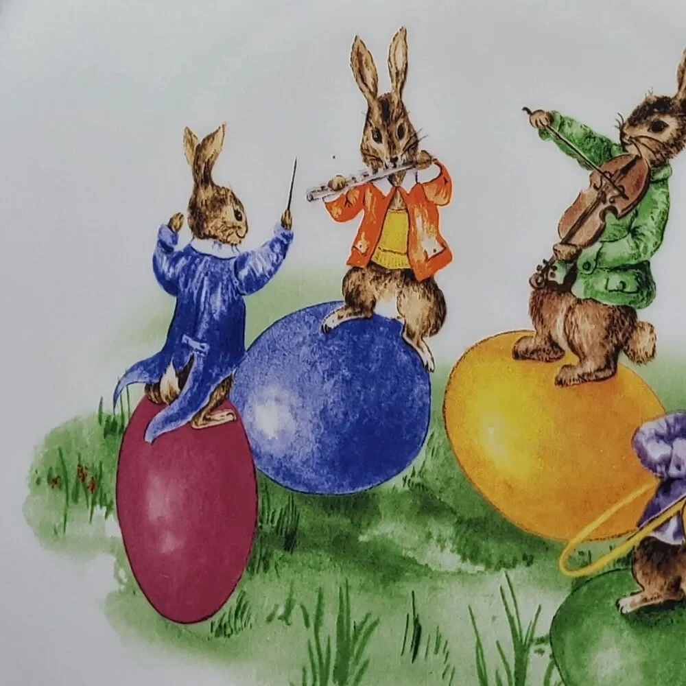 Williams Sonoma Easter Bunny Band Round Serving Platter 13